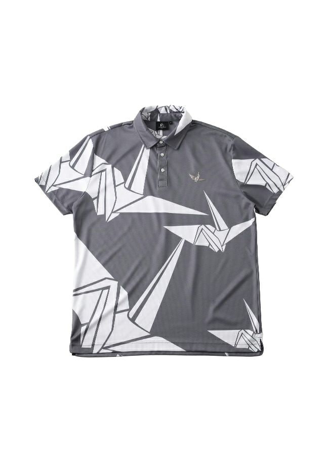 1PIU1UGUALE3 MEN SS POLO ORIGAMI CRANE