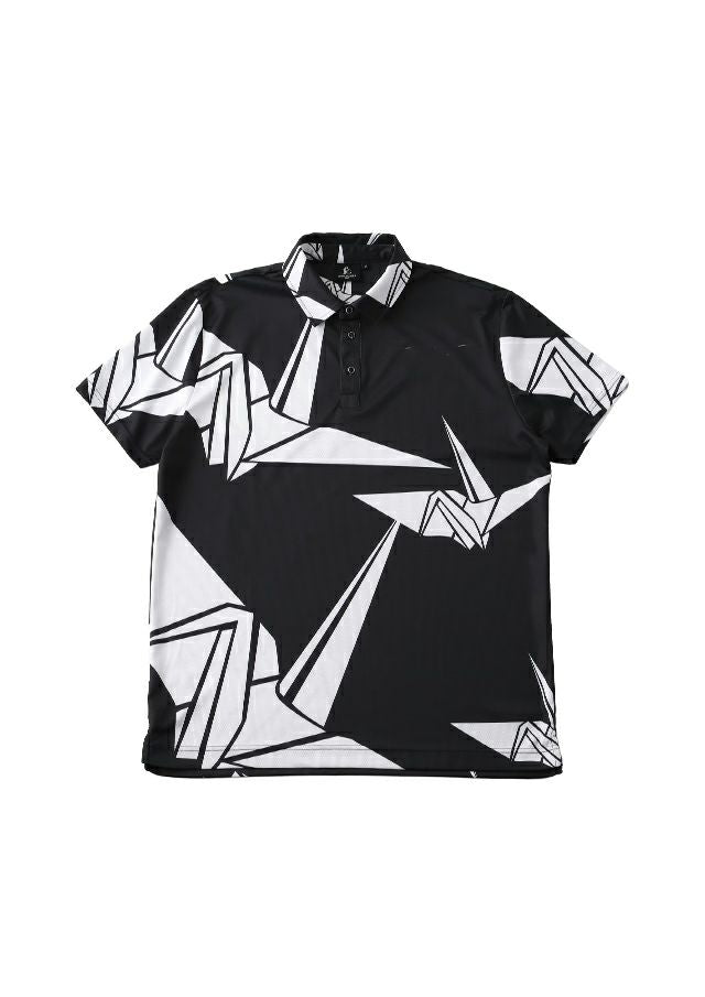 1PIU1UGUALE3 MEN SS POLO ORIGAMI CRANE