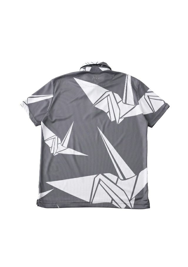 1PIU1UGUALE3 MEN SS POLO ORIGAMI CRANE