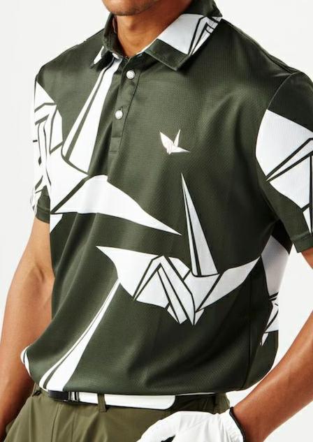 1PIU1UGUALE3 MEN SS POLO ORIGAMI CRANE