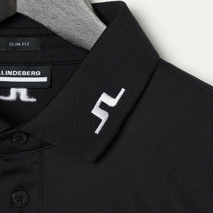 J.Lindeberg 黒 スリムフィット ポロシャツ S メンズウェア
