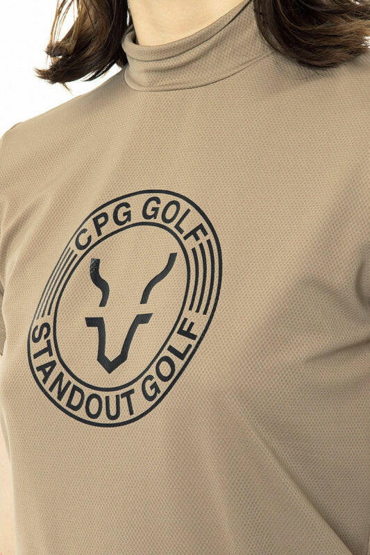 CPG GOLF WOMENS Logo-printed mock neck(short sleeves)