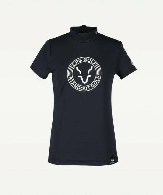 CPG GOLF WOMENS Logo-printed mock neck(short sleeves)