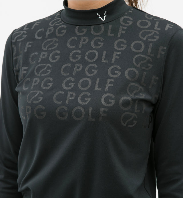 CPG GOLF WOMEN Mockneck Logo Print LS