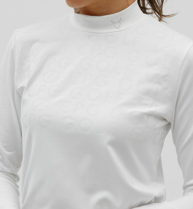 CPG GOLF WOMEN Mockneck Logo Print LS