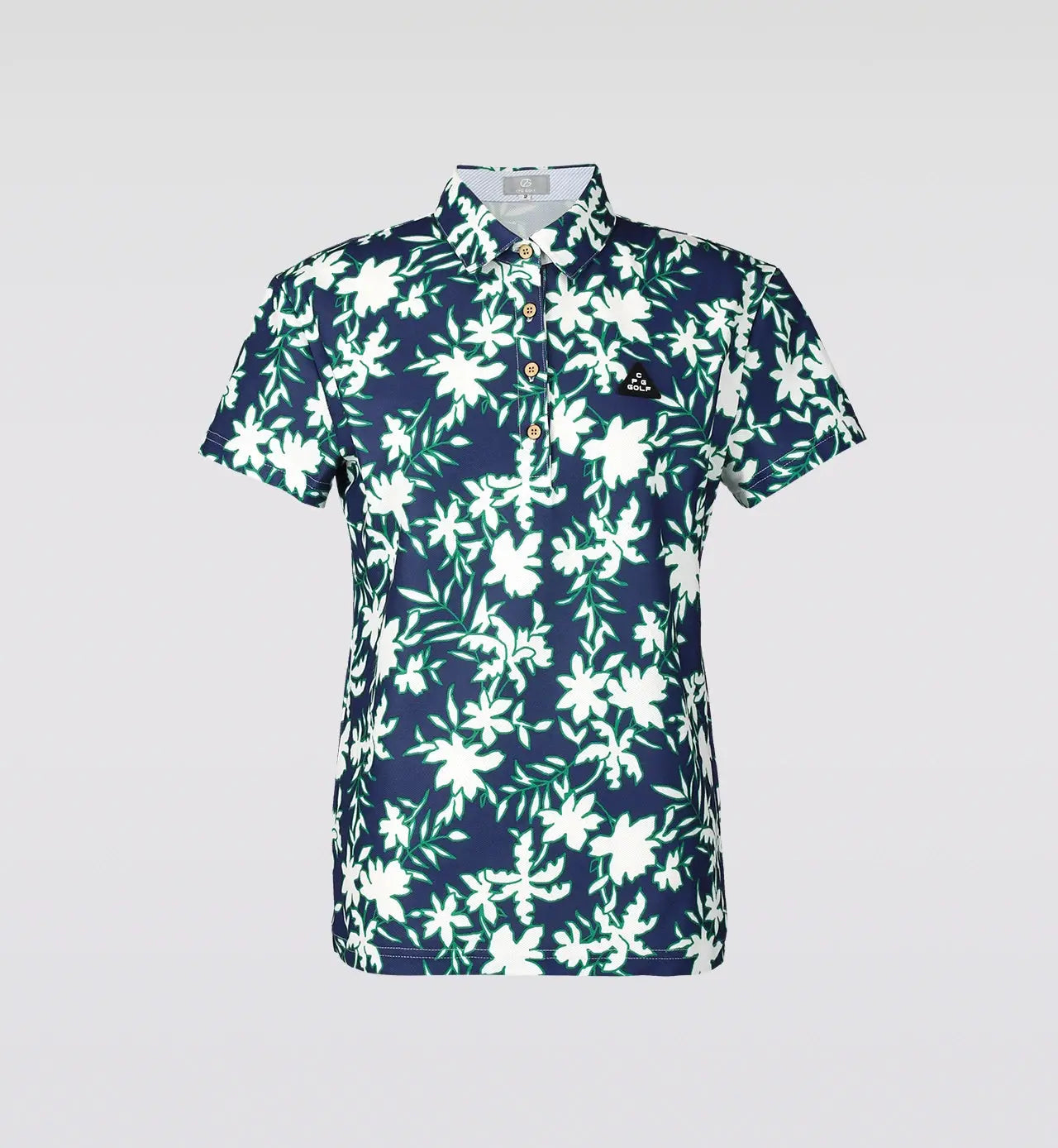 CPG GOLF WOMENS FLOWER MOTIF POLO SS