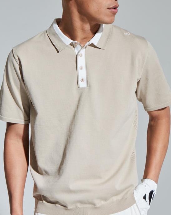 HERG1 MEN HIBRID MESH KNIT POLO