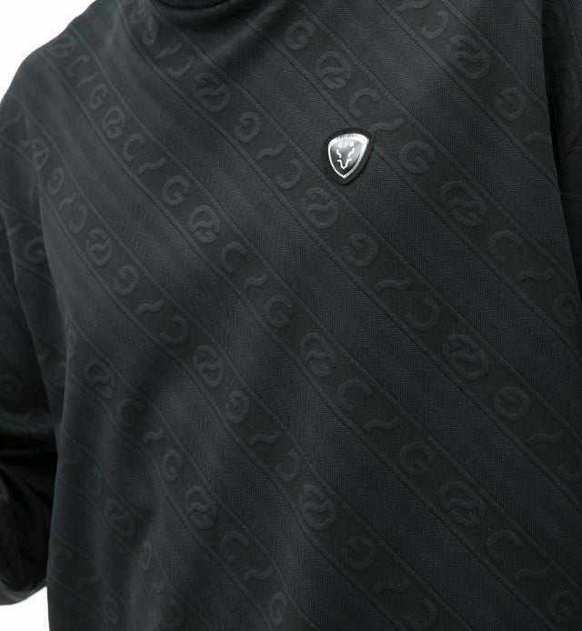 CPG GOLF MEN Logo Jacquard Pattern Mock Neck LS