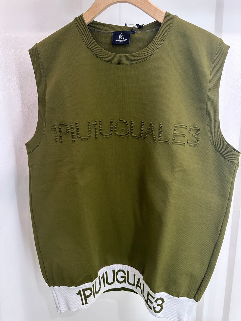 1PIU1UGUALE3 MENS LOGO RIB VEST