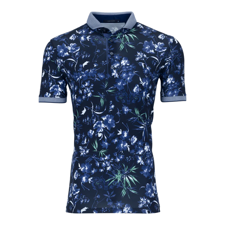 GREYSON MENS DARK FLORAL POLO