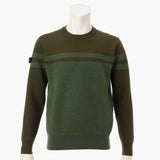 BRIEFING Men MS MERINO WOOL STRIPE LOGO CREWNECK KNIT