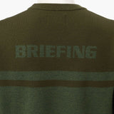 BRIEFING Men MS MERINO WOOL STRIPE LOGO CREWNECK KNIT