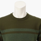 BRIEFING Men MS MERINO WOOL STRIPE LOGO CREWNECK KNIT