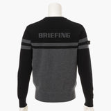 BRIEFING Men MS MERINO WOOL STRIPE LOGO CREWNECK KNIT