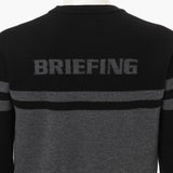 BRIEFING Men MS MERINO WOOL STRIPE LOGO CREWNECK KNIT