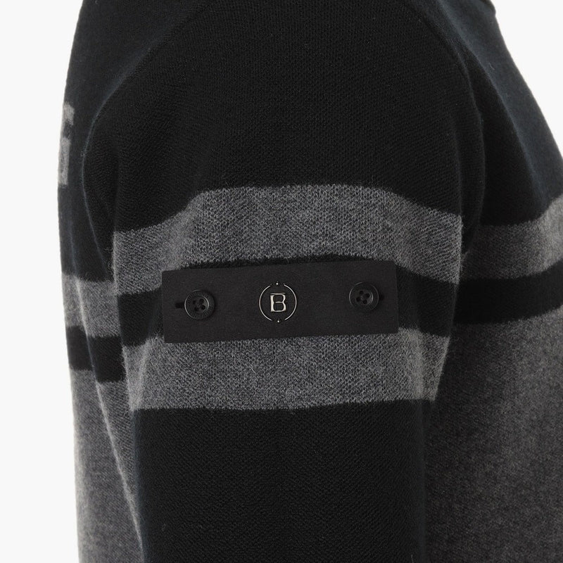 BRIEFING Men MS MERINO WOOL STRIPE LOGO CREWNECK KNIT